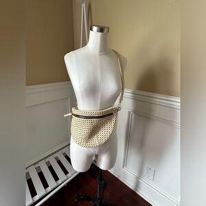 Clare V cream rattan grande fanny